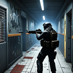 **

A "Sudden Attack" Deathmatch scene, viewed from a player's perspective.  A fully clothed character with perfect anatomy is strategically positioned in a narrow corridor (chokepoint) on a map, holding an AK-47.  A smoke grenade is visible in the air.  Background details include graffiti on the walls and signs in Arabic.  Realistic lighting, high detail, perfect anatomy, correct proportions, safe for work, appropriate content, fully clothed, professional gaming scene.

**