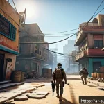 서든어택 클래식 모드와 차이점 - A dynamic multiplayer battle scene from the "Serdan Attack" game mode, showing a diverse team of tac...
